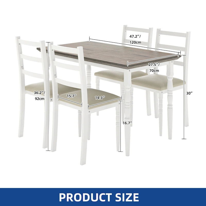 Table à manger rectangulaire de style ferme avec colonnes romaines