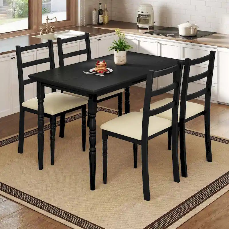 Table à manger rectangulaire de style ferme avec colonnes romaines