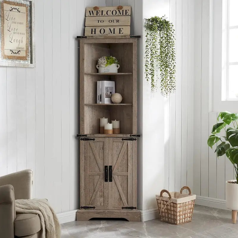 Farmhouse 68 in. Tall Corner Cabinet
