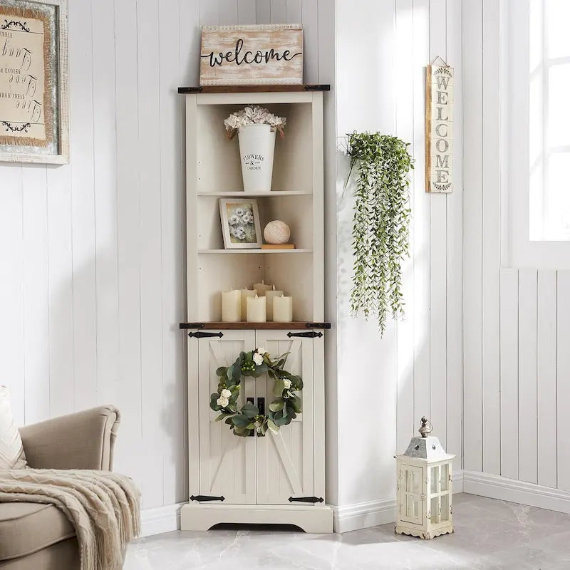 Farmhouse 68 in. Tall Corner Cabinet