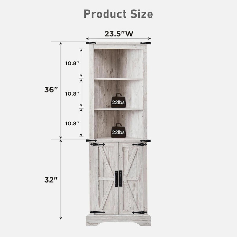 Farmhouse 68 in. Tall Corner Cabinet