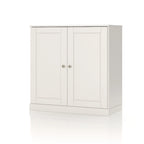 Meuble bas de salle de bain 81 cm en bois massif avec portes pleines et étagères réglables