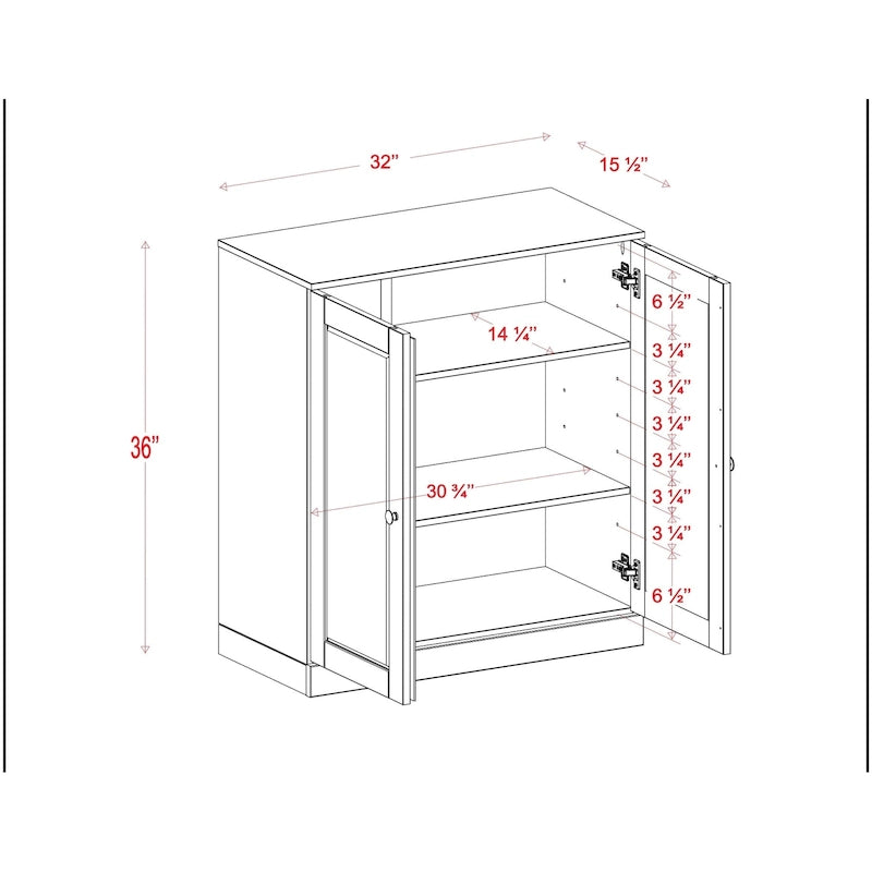 Meuble bas de salle de bain 81 cm en bois massif avec portes pleines et étagères réglables