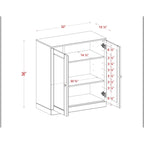 Meuble bas de salle de bain 81 cm en bois massif avec portes pleines et étagères réglables