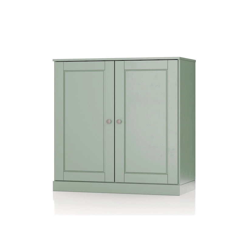 Meuble bas de salle de bain 81 cm en bois massif avec portes pleines et étagères réglables