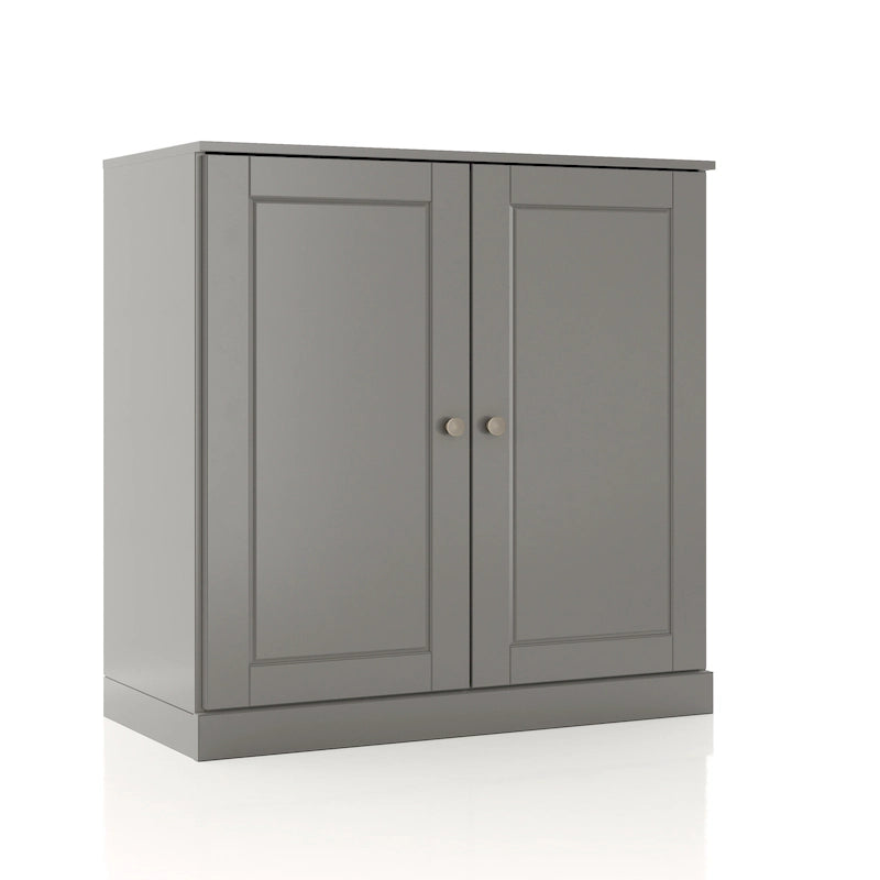Meuble bas de salle de bain 81 cm en bois massif avec portes pleines et étagères réglables
