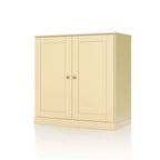 Meuble bas de salle de bain 81 cm en bois massif avec portes pleines et étagères réglables
