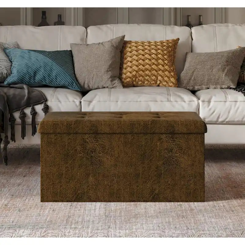 Banc de rangement pliant rembourré