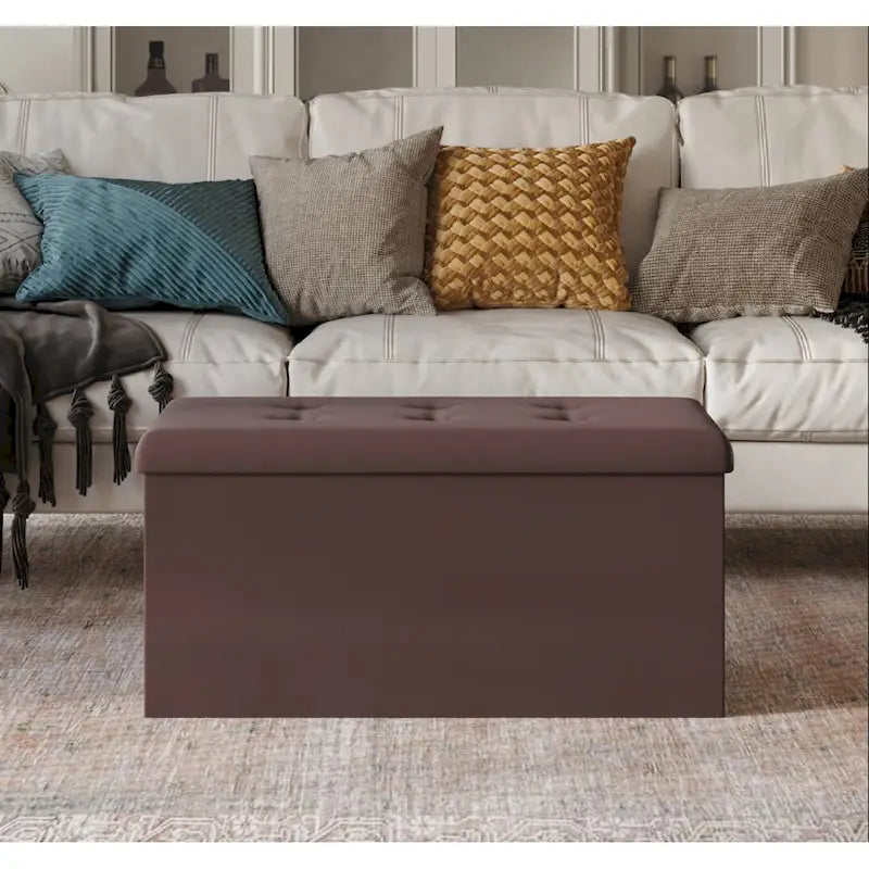 Banc de rangement pliant rembourré