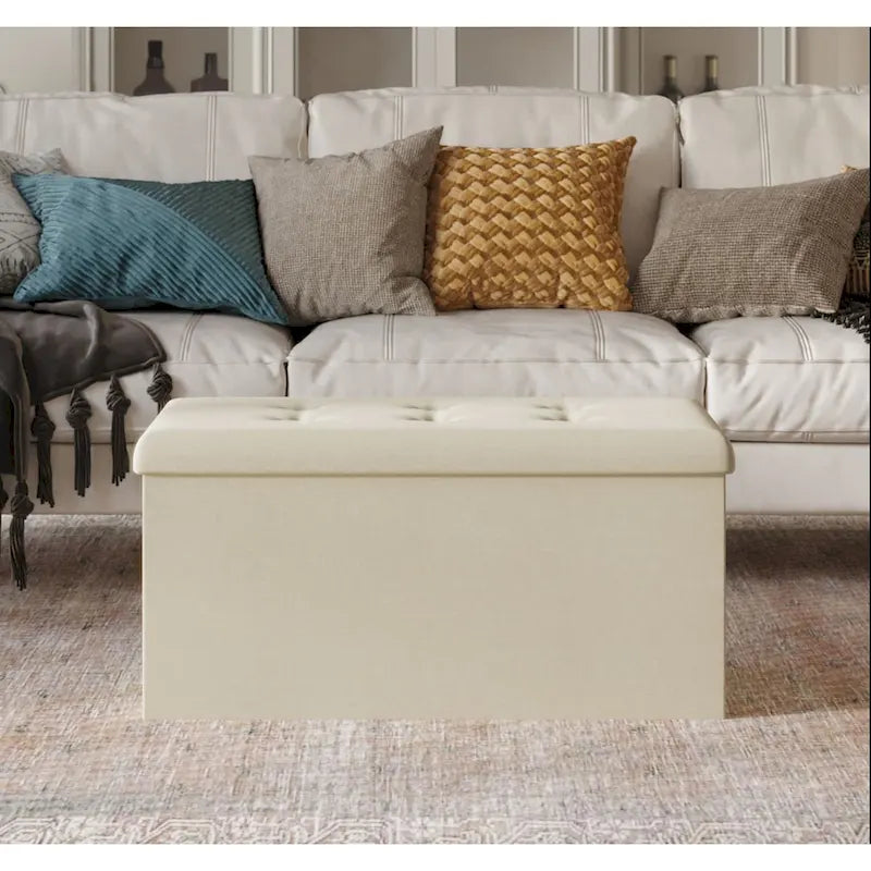 Banc de rangement pliant rembourré