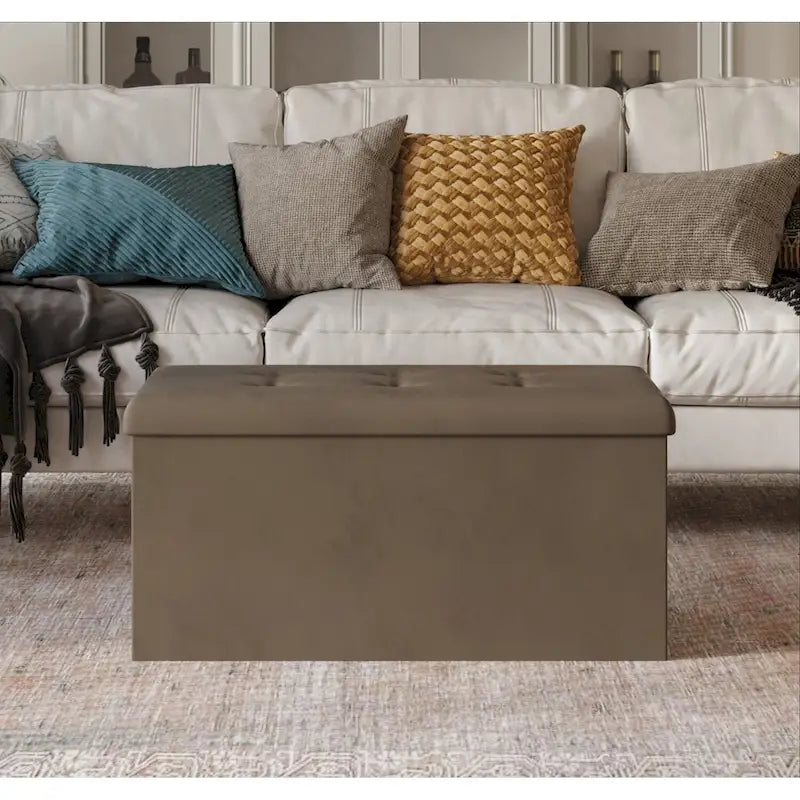 Banc de rangement pliant rembourré