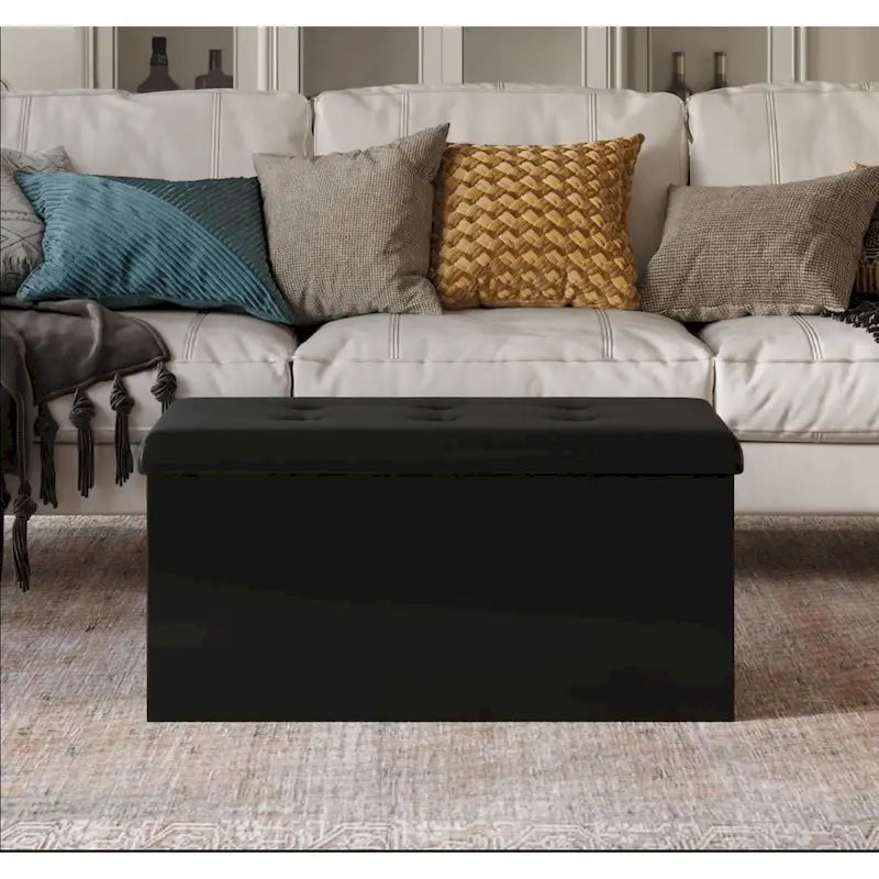Banc de rangement pliant rembourré