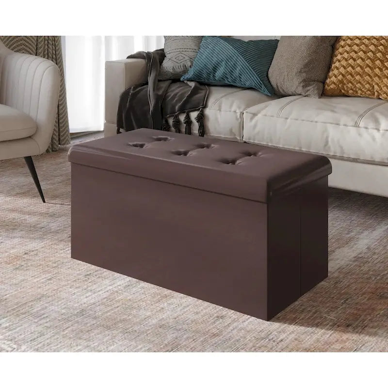 Banc de rangement pliant rembourré