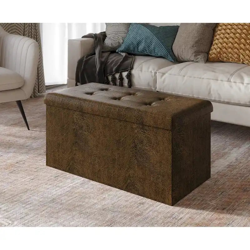 Banc de rangement pliant rembourré