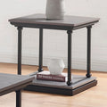 Table d'appoint de 61 cm avec 1 étagère, style transitionnel