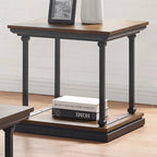 Table d'appoint de 61 cm avec 1 étagère, style transitionnel