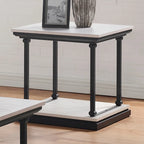 Table d'appoint de 61 cm avec 1 étagère, style transitionnel