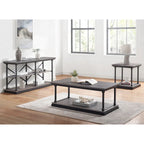 Table d'appoint de 61 cm avec 1 étagère, style transitionnel