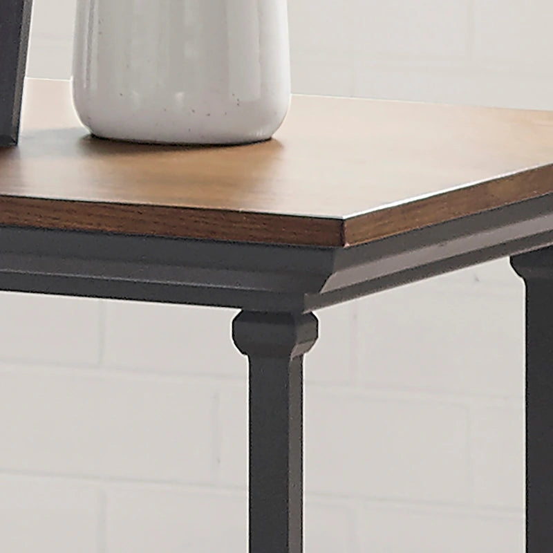 Table d'appoint de 61 cm avec 1 étagère, style transitionnel