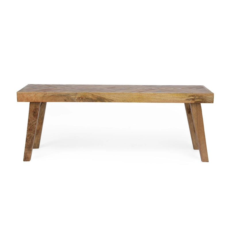 Banc d'intérieur en bois de manguier artisanal