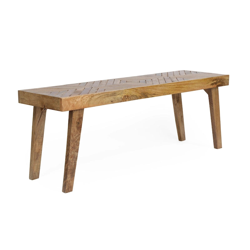 Banc d'intérieur en bois de manguier artisanal