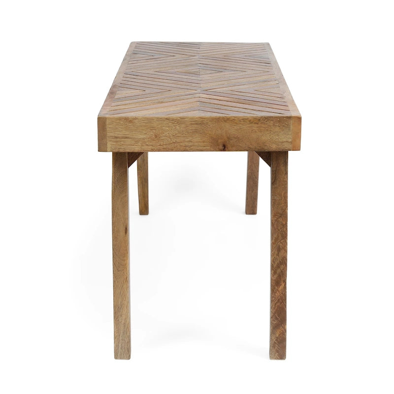 Banc d'intérieur en bois de manguier artisanal