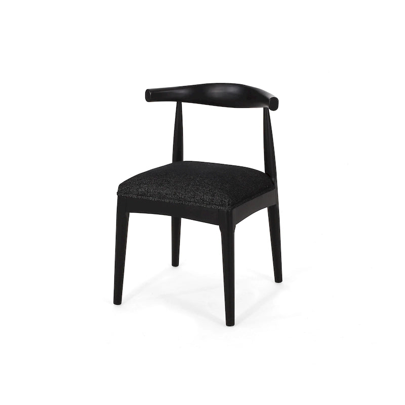 Chaise de salle à manger en tissu et bois d'hévéa
