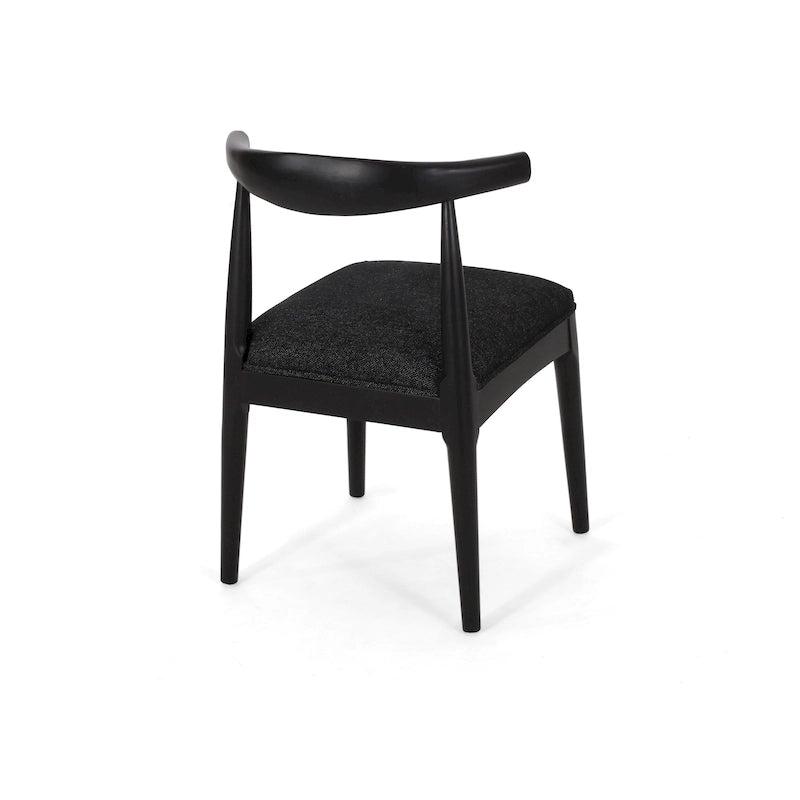 Chaise de salle à manger en tissu et bois d'hévéa