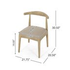 Chaise de salle à manger en tissu et bois d'hévéa