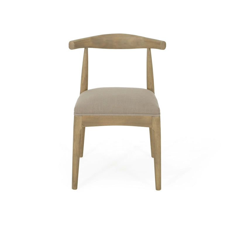 Chaise de salle à manger en tissu et bois d'hévéa
