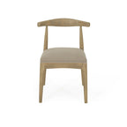 Chaise de salle à manger en tissu et bois d'hévéa