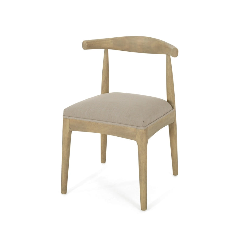 Chaise de salle à manger en tissu et bois d'hévéa