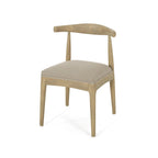 Chaise de salle à manger en tissu et bois d'hévéa