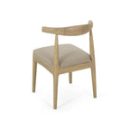 Chaise de salle à manger en tissu et bois d'hévéa