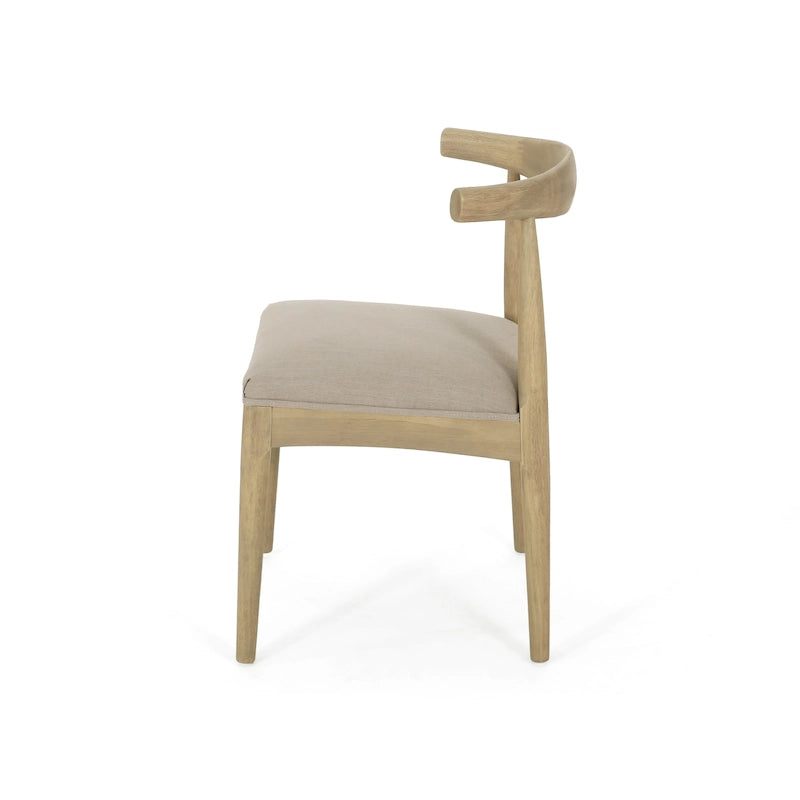 Chaise de salle à manger en tissu et bois d'hévéa