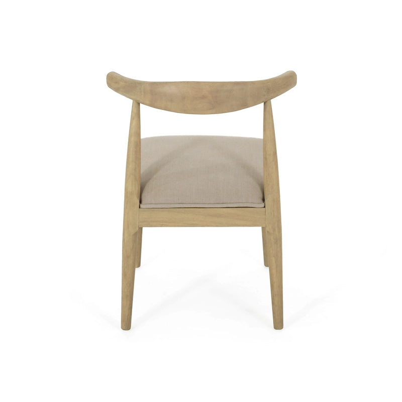 Chaise de salle à manger en tissu et bois d'hévéa