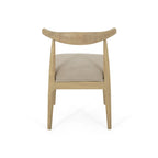 Chaise de salle à manger en tissu et bois d'hévéa