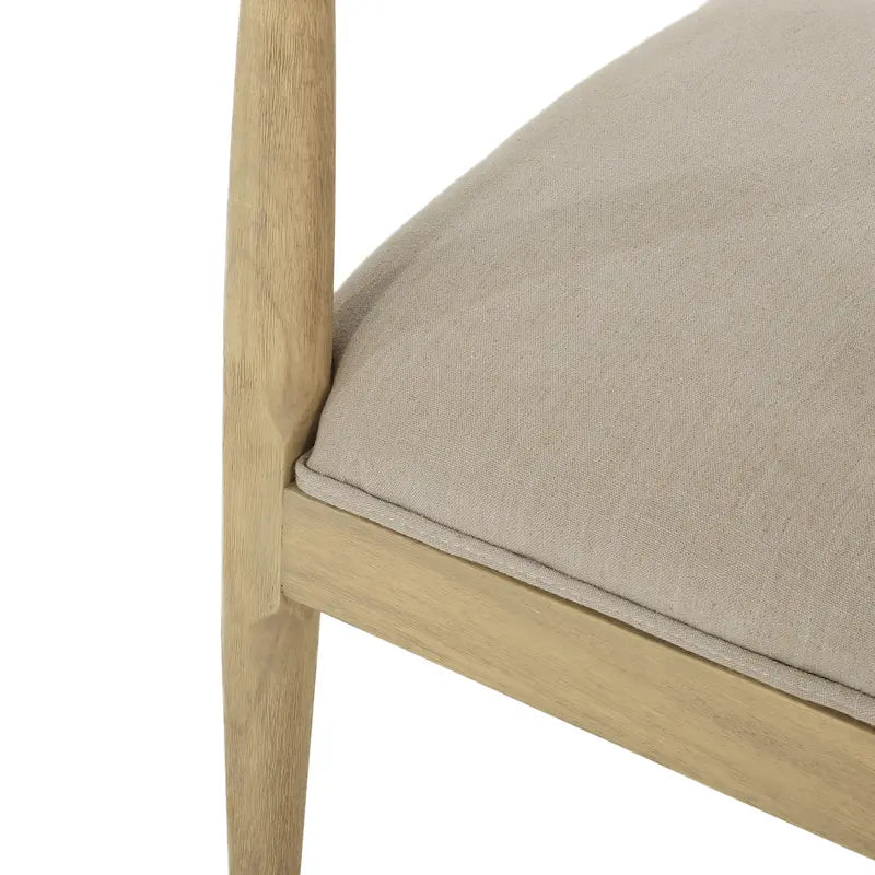 Chaise de salle à manger en tissu et bois d'hévéa