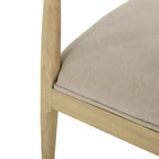 Chaise de salle à manger en tissu et bois d'hévéa