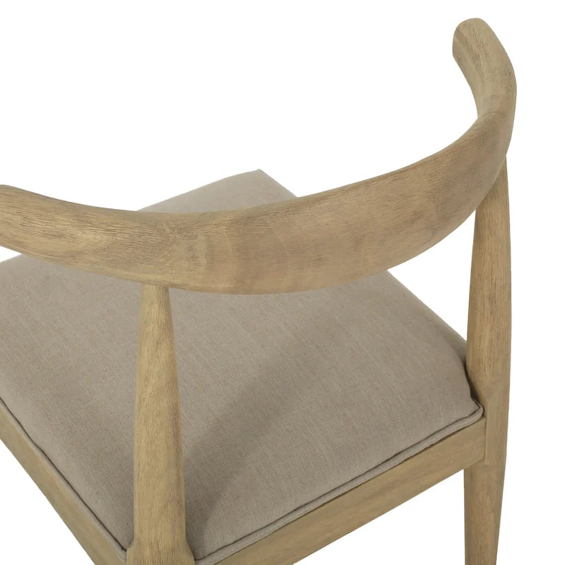Chaise de salle à manger en tissu et bois d'hévéa