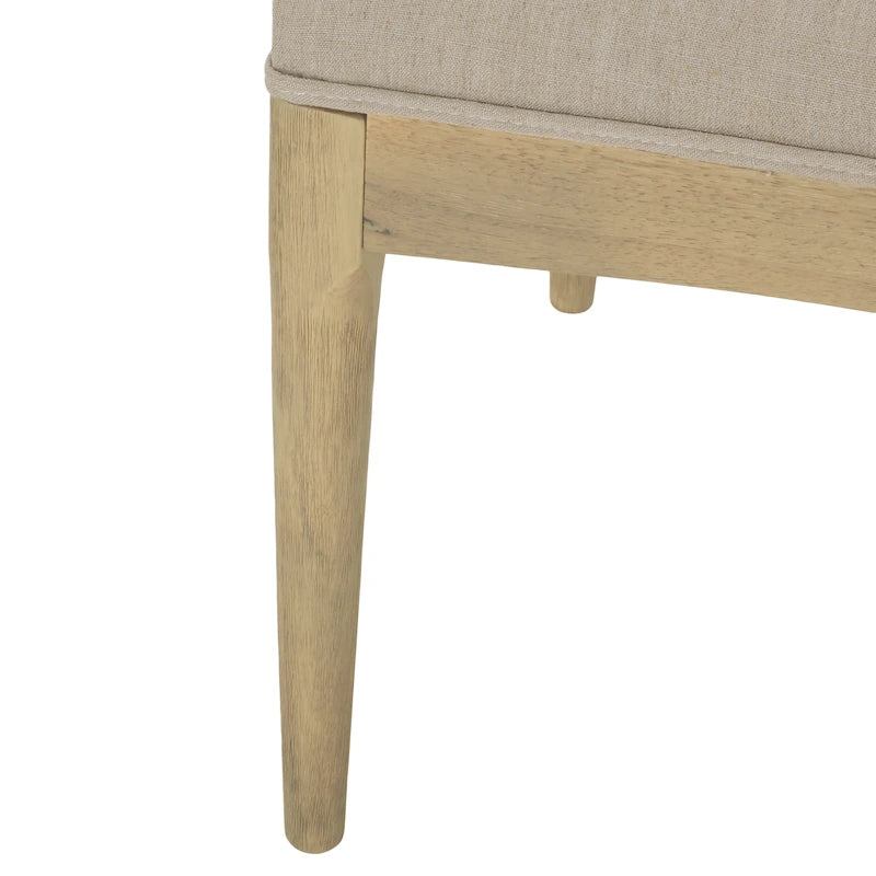 Chaise de salle à manger en tissu et bois d'hévéa