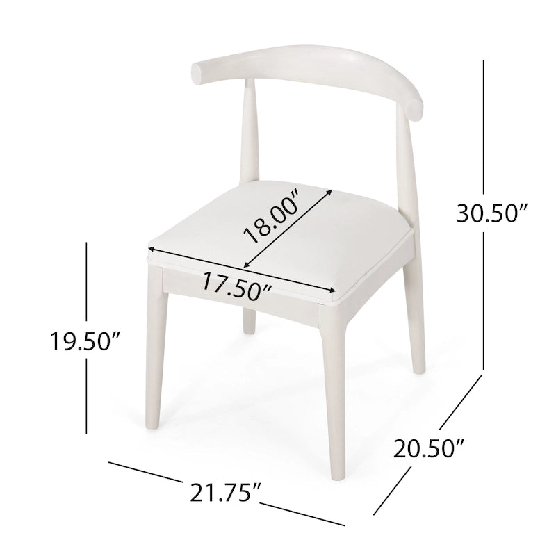 Chaise de salle à manger en tissu et bois d'hévéa