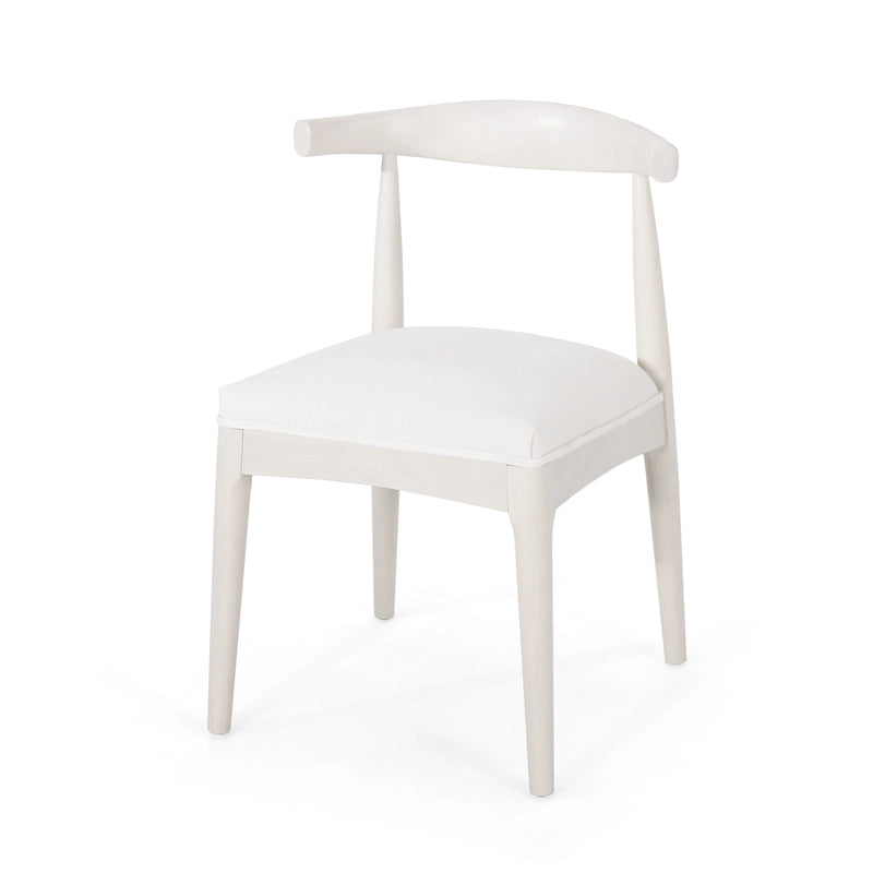 Chaise de salle à manger en tissu et bois d'hévéa