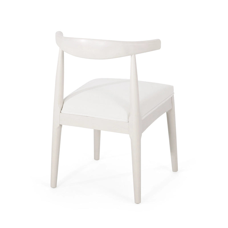 Chaise de salle à manger en tissu et bois d'hévéa