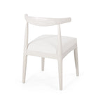 Chaise de salle à manger en tissu et bois d'hévéa