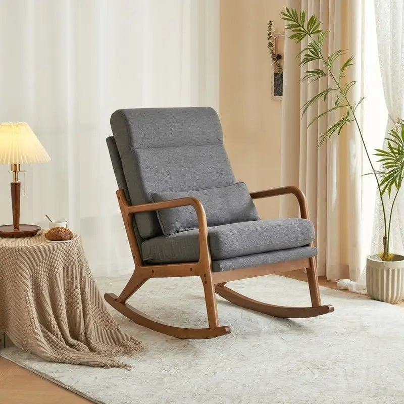 Fauteuil à bascule d'appoint rembourré à dossier haut de 99,9 cm