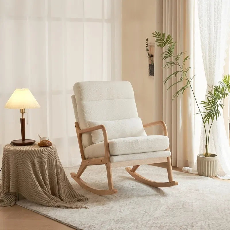 Fauteuil à bascule d'appoint rembourré à dossier haut de 99,9 cm
