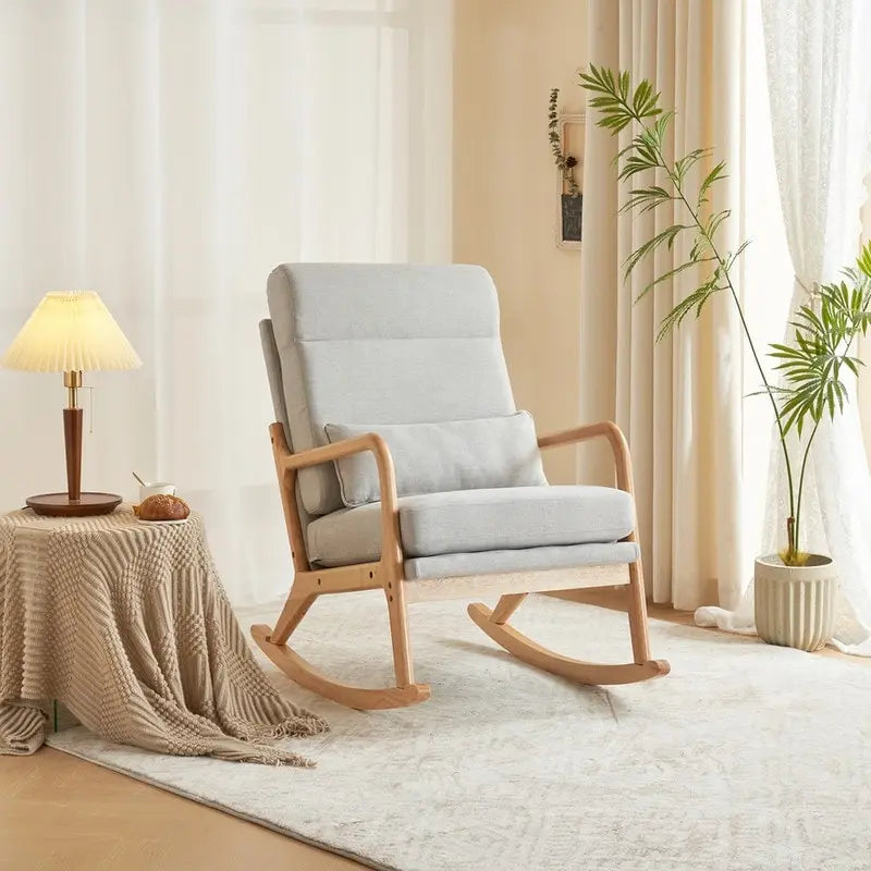 Fauteuil à bascule d'appoint rembourré à dossier haut de 99,9 cm