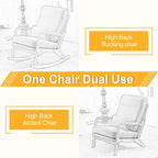 Fauteuil à bascule d'appoint rembourré à dossier haut de 99,9 cm