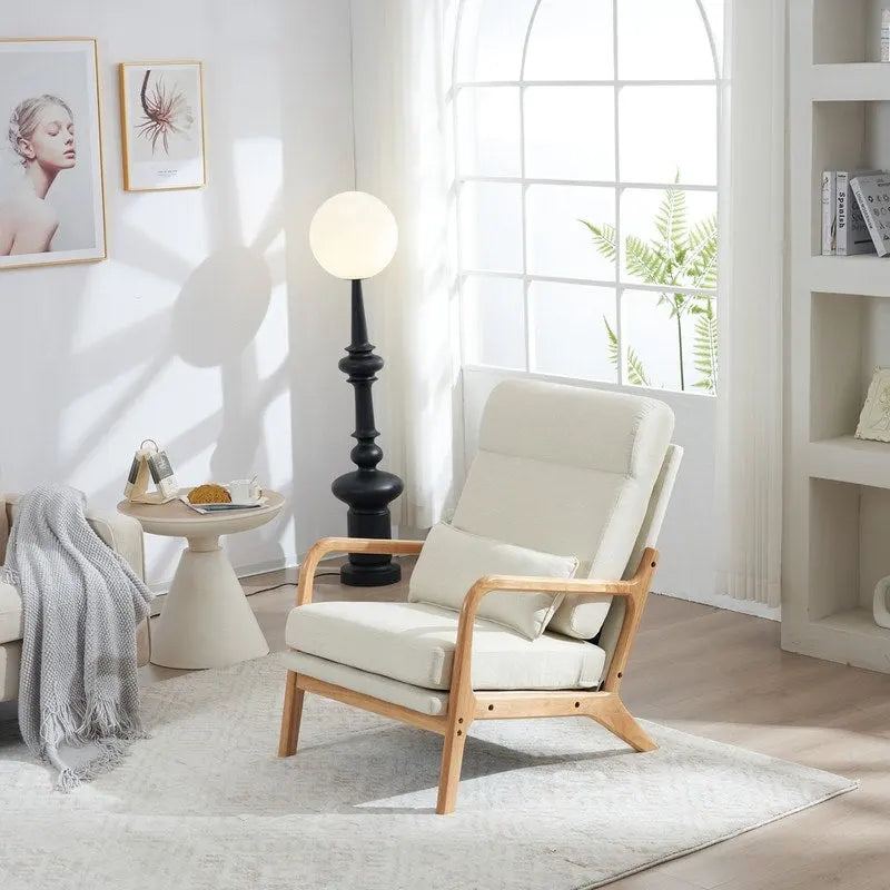 Fauteuil à bascule d'appoint rembourré à dossier haut de 99,9 cm
